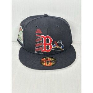 Size 7 1/4 New Era Boston Red Sox MLB 59FIFTY State Stitch Fitted Patch Hat Cap